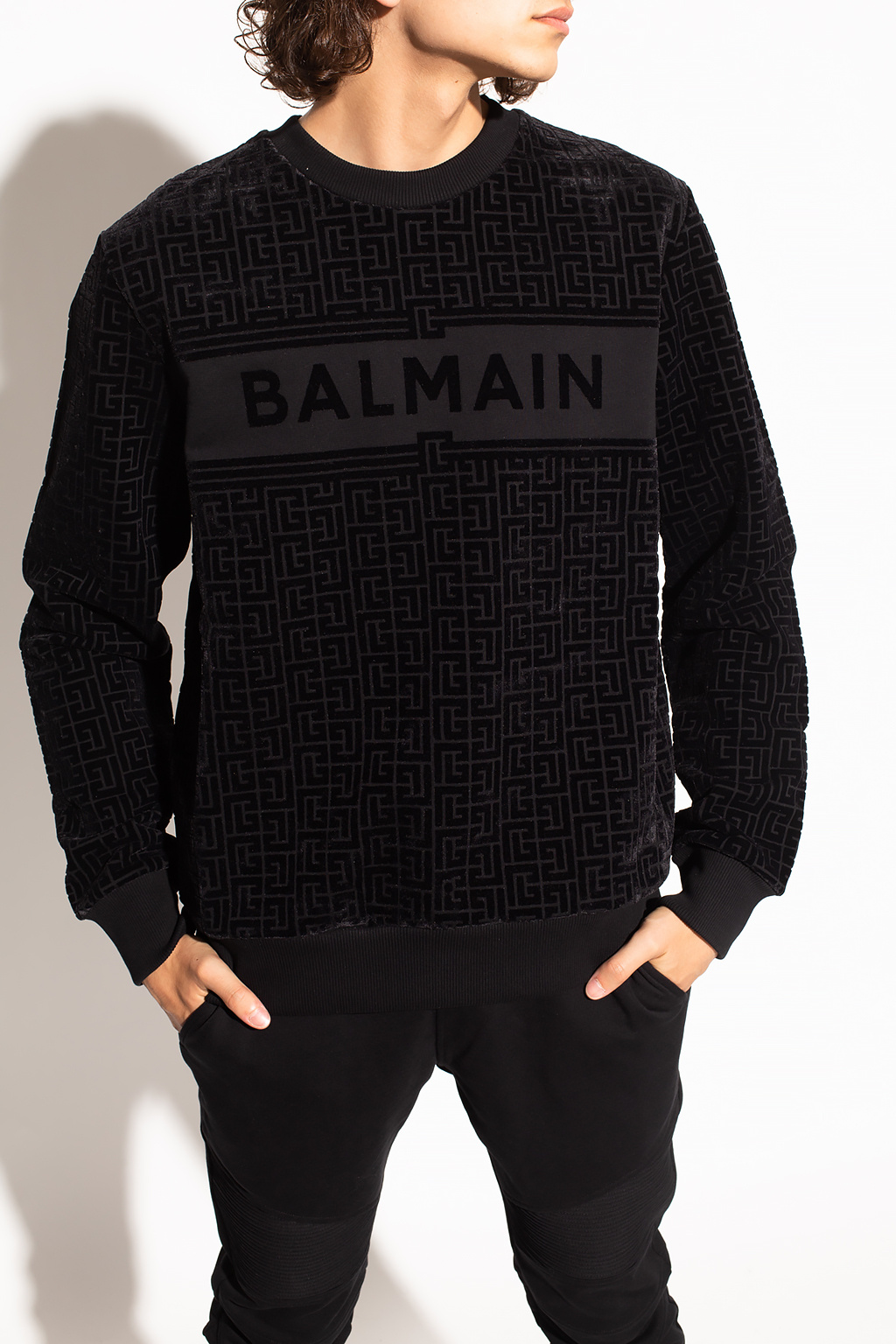 Balmain cheap velvet sweatshirt